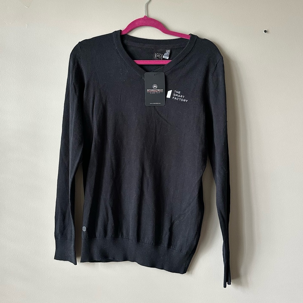 Black Knit V-Neck Sweater